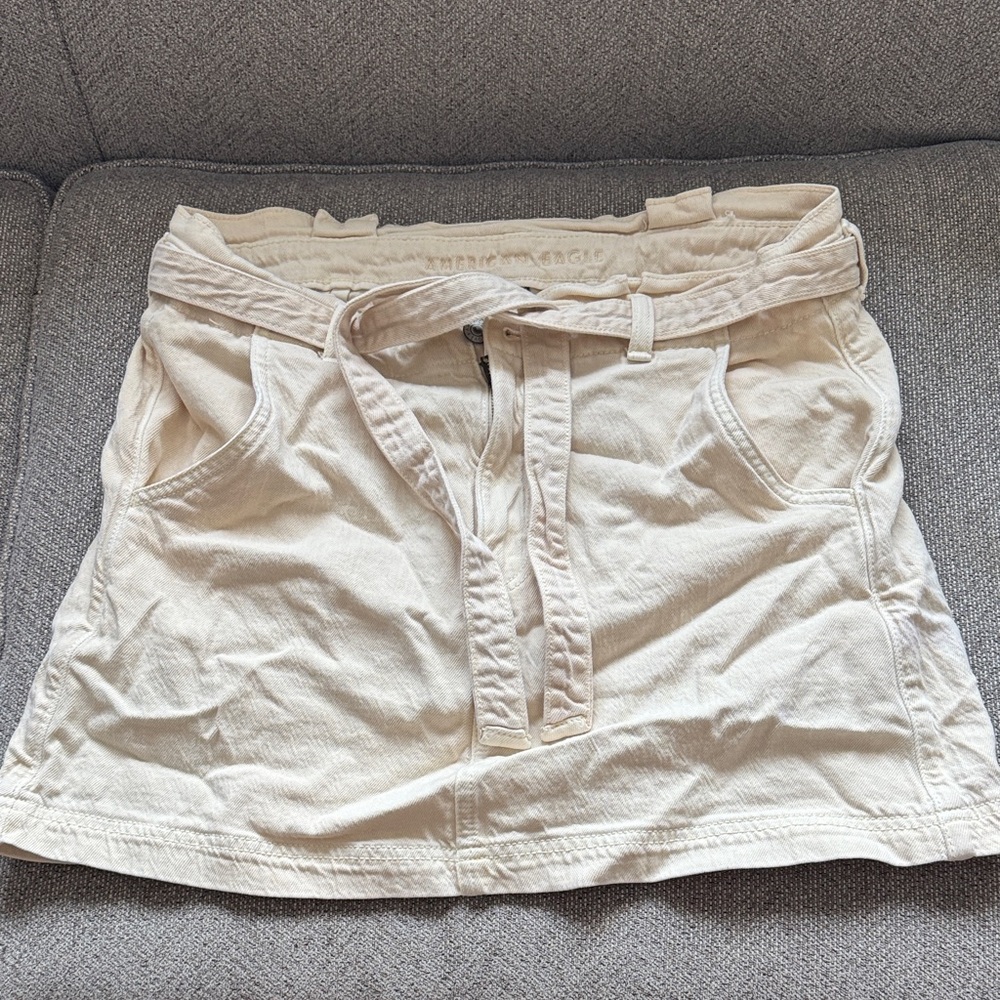 American Eagle Outfitters Cream Mini Skirt